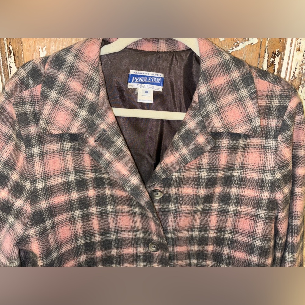 Pendleton Wool Button Down Jacket Pink And Gray P… - image 4